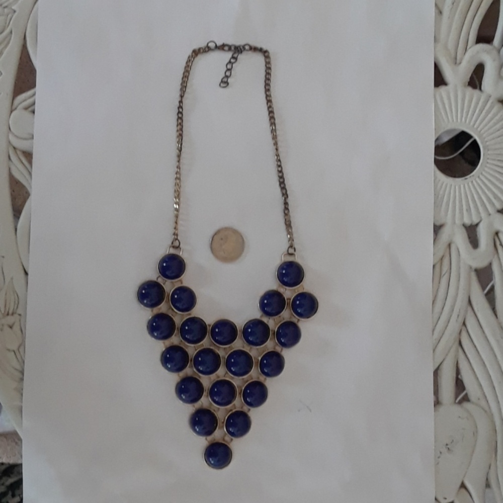 Vintage cobalt blue waterfall necklace.